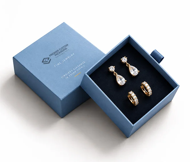 custom rigid jewelerry boxes with lids